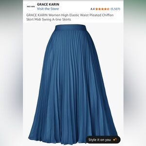 Grace Karin Flowing Blue Maxi Skirt